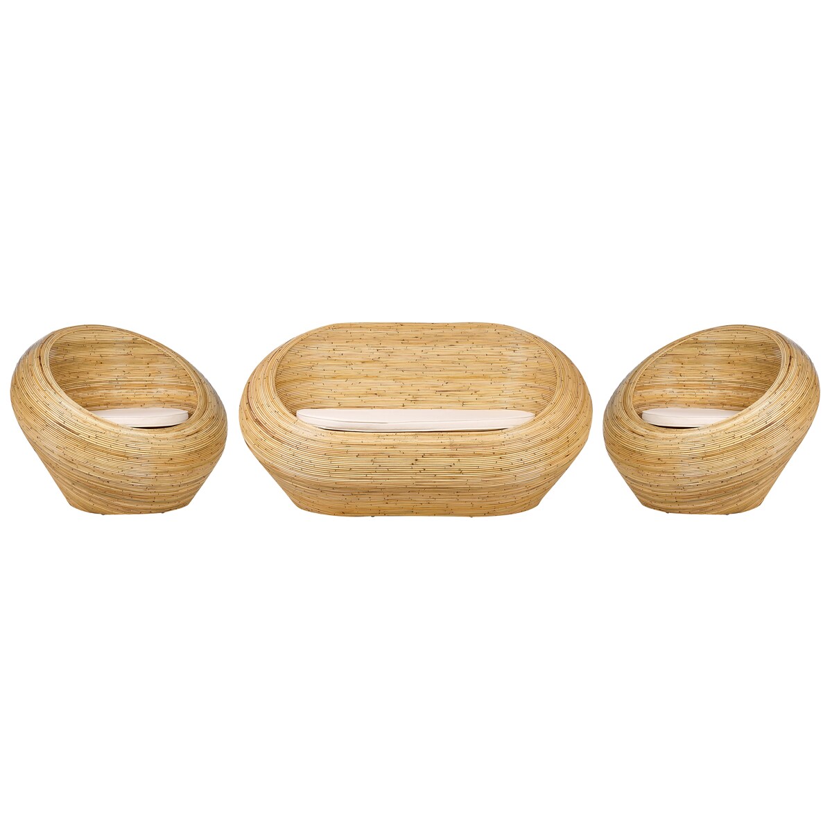 Zestaw ogrodowy dla 4 osób MAIORI Naturalny Rattan