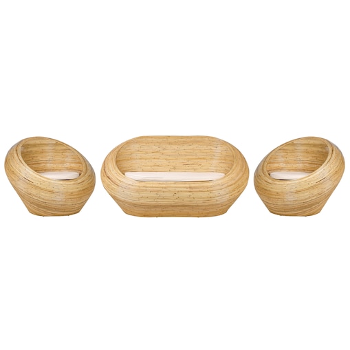 Zestaw ogrodowy dla 4 osób MAIORI Naturalny Rattan