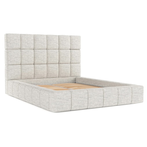 Łóżko tapicerowane SKIATHOS 160x200 z pojemnikiem, Jasny Szary, tkanina Modesto 481