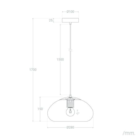 Szklana lampa wisząca Tesoro ABR-LWCM-E27 Abruzzo do salonu miodowy