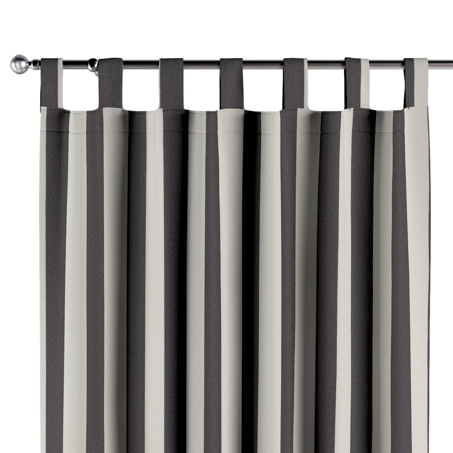 Zasłona na szelkach 1 szt. 130x245 biało-grafitowe pionowe pasy (5,5cm)