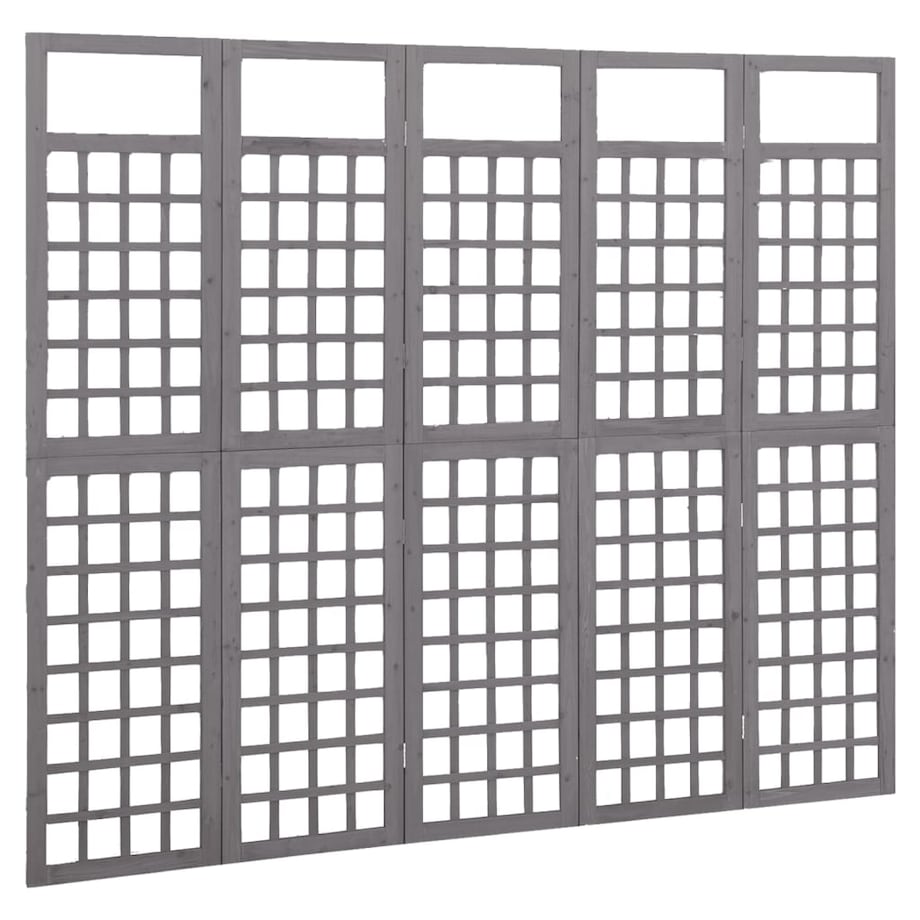 vidaXL Parawan pokojowy 5-panelowy/trejaż, drewno jodłowe, 201,5x180cm