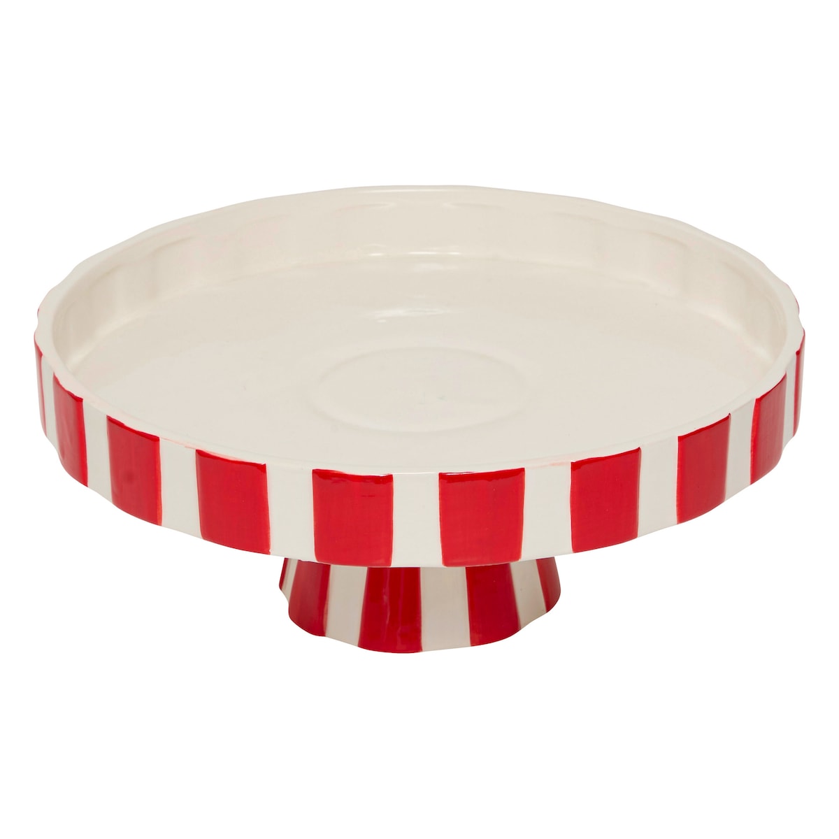 Ceramiczna patera świąteczna, czerwono-biała, Ø 27 cm