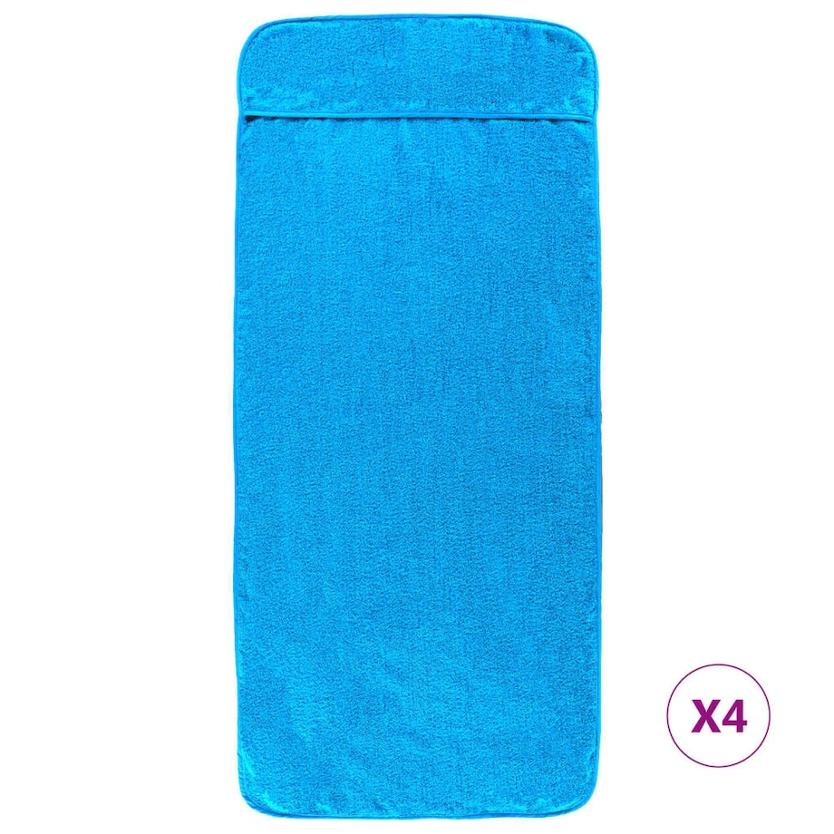 vidaXL Ręczniki plażowe, 4 szt., turkusowe, 60x135 cm, 400 g/m²