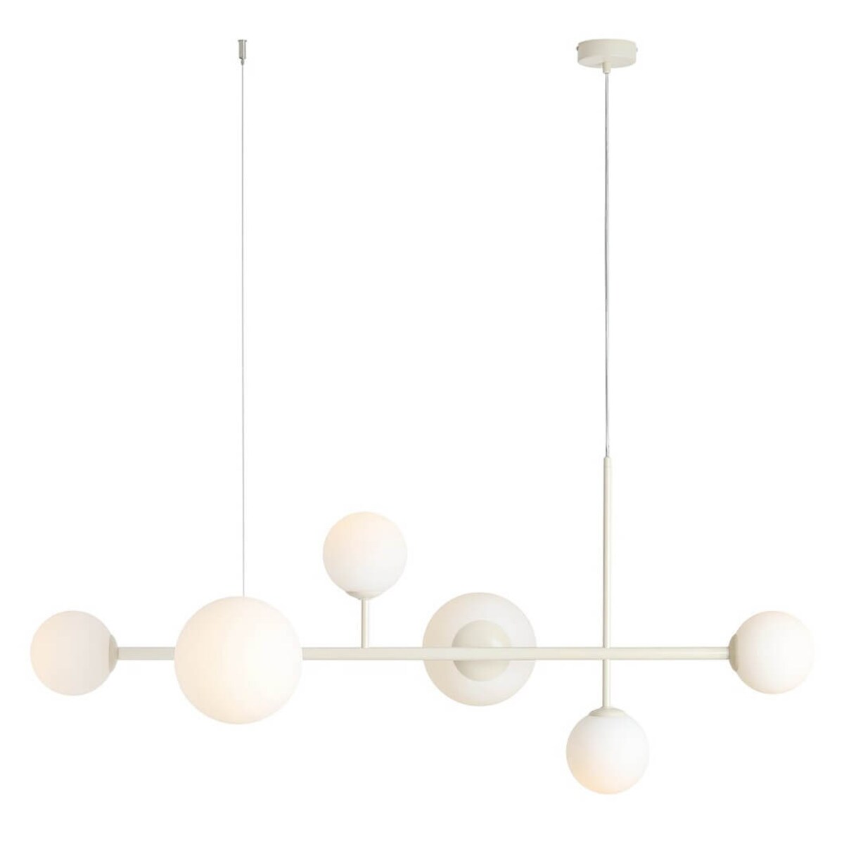 Zwisowa lampa molekułowa Dione 1092K9 Aldex kule białe kremowe