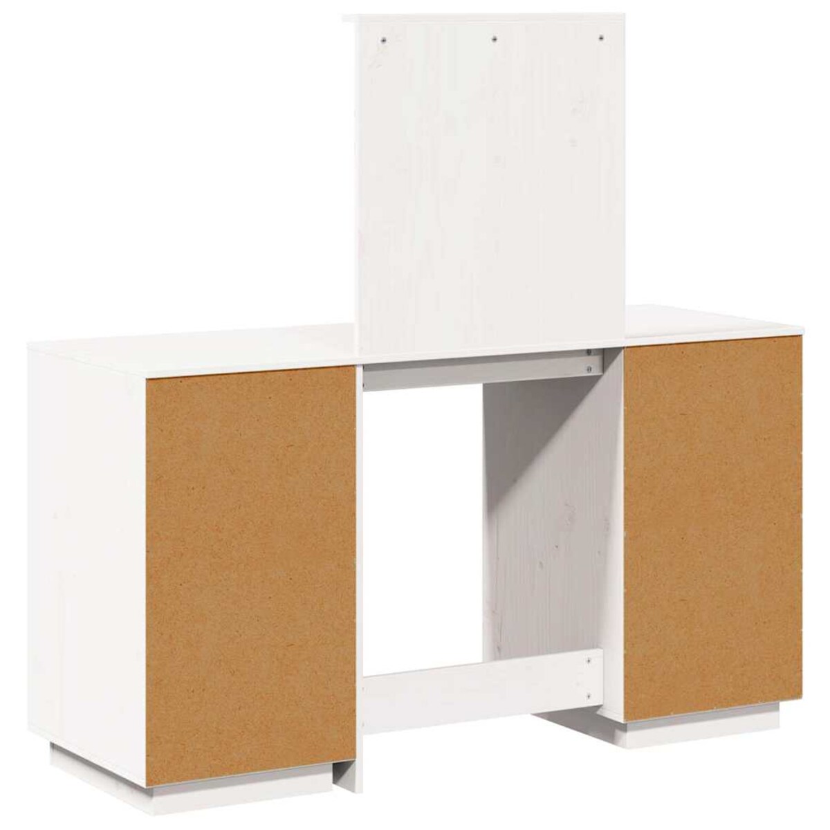 vidaXL Toaletka z lustrem, biała, lite drewno sosnowe