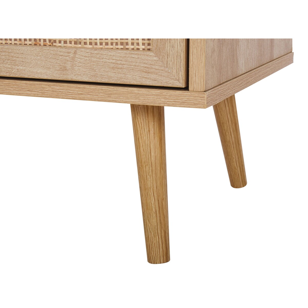 Komoda fronty rattanowe jasne drewno PONCA