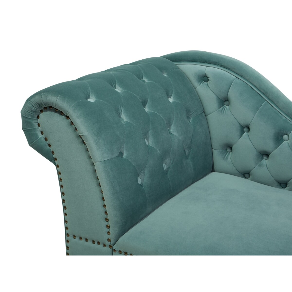 Szezlong welurowy lewostronny miętowy NIMES