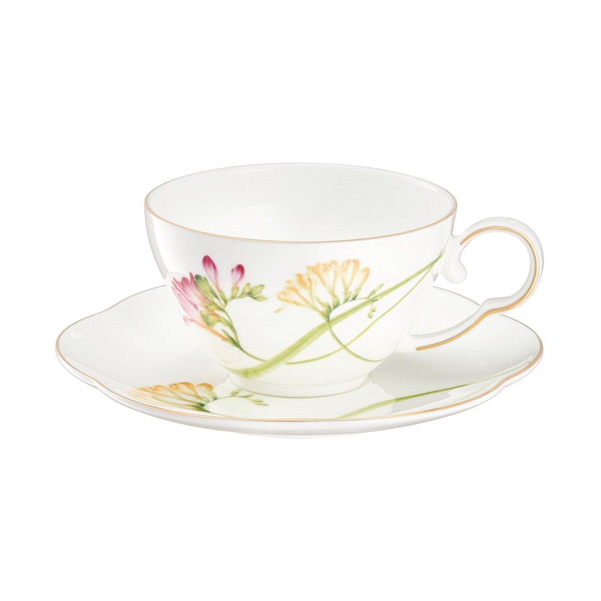 VILLA ITALIA Filiżanka do herbaty porcelanowa 200 ml ze spodkiem AROMA di FRESIA