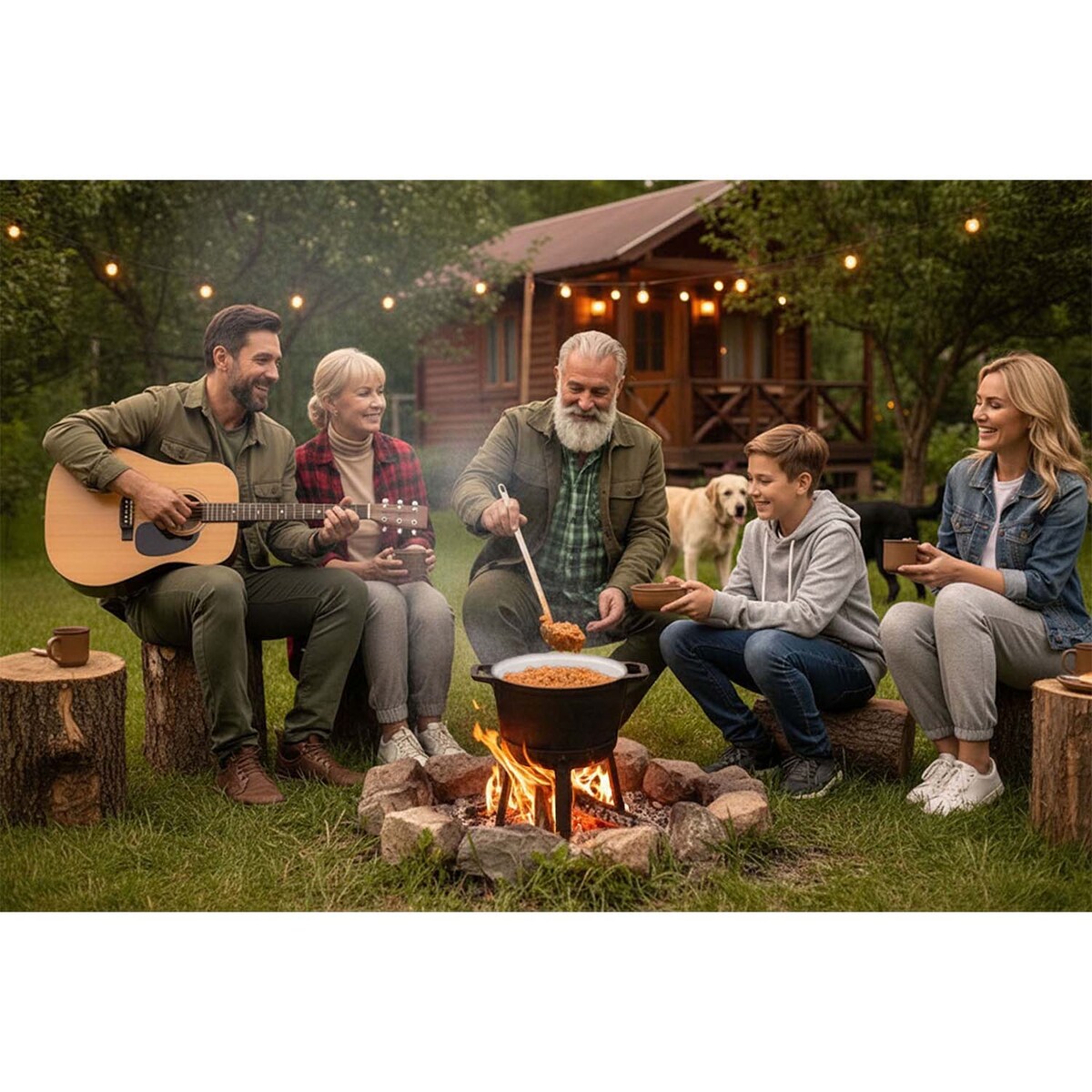 Kociołek żeliwny emaliowany Berdsen BD-480 garnek 8L stojący + patelnia grill + przepisy