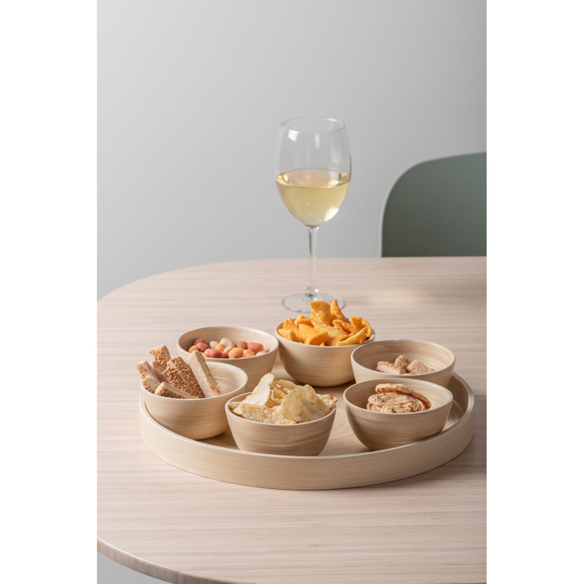 Miseczki na przekąski PURO 6 sztuk + taca