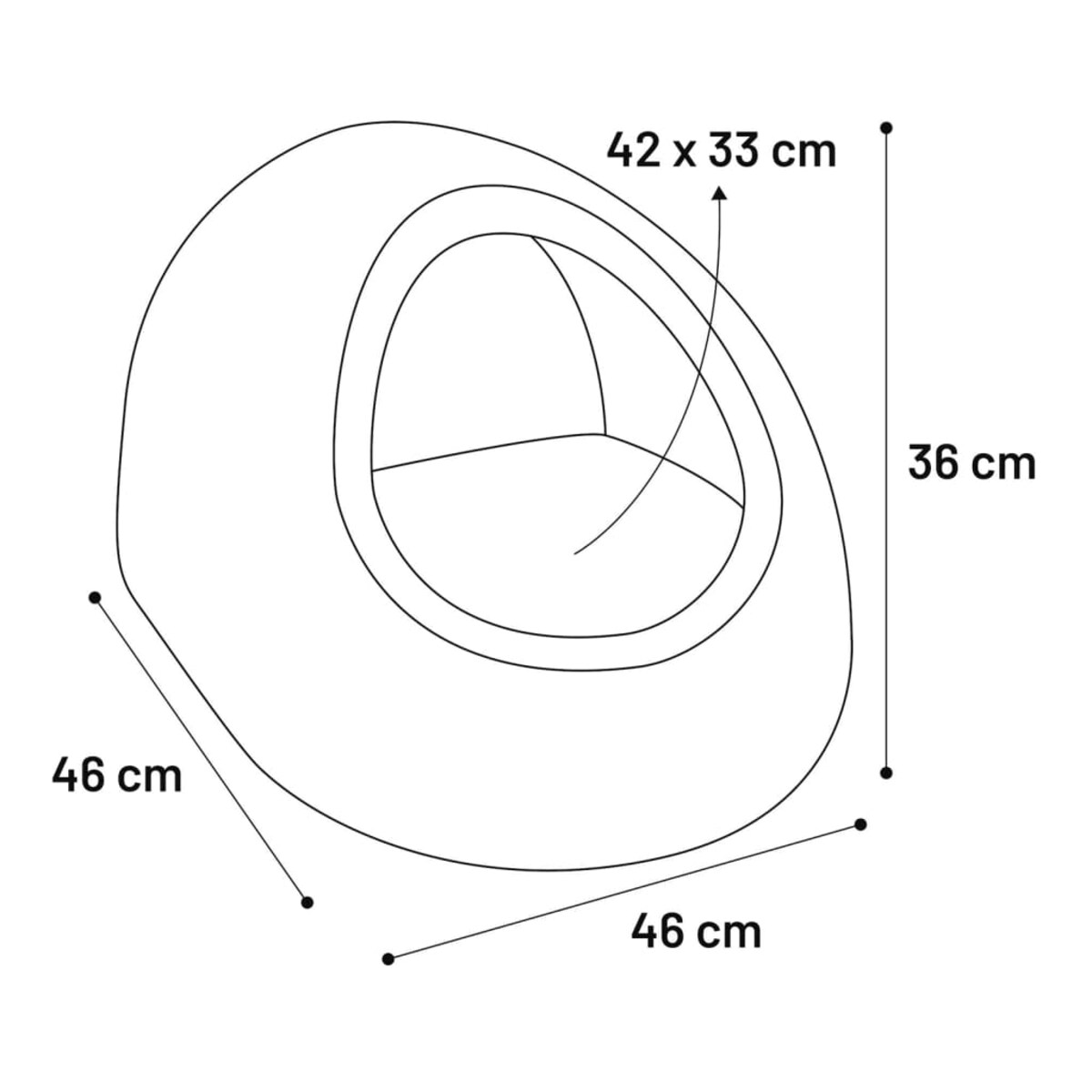 FLAMINGO Jaskinia dla kota Lana, 46x46x36 cm, kolor ochry