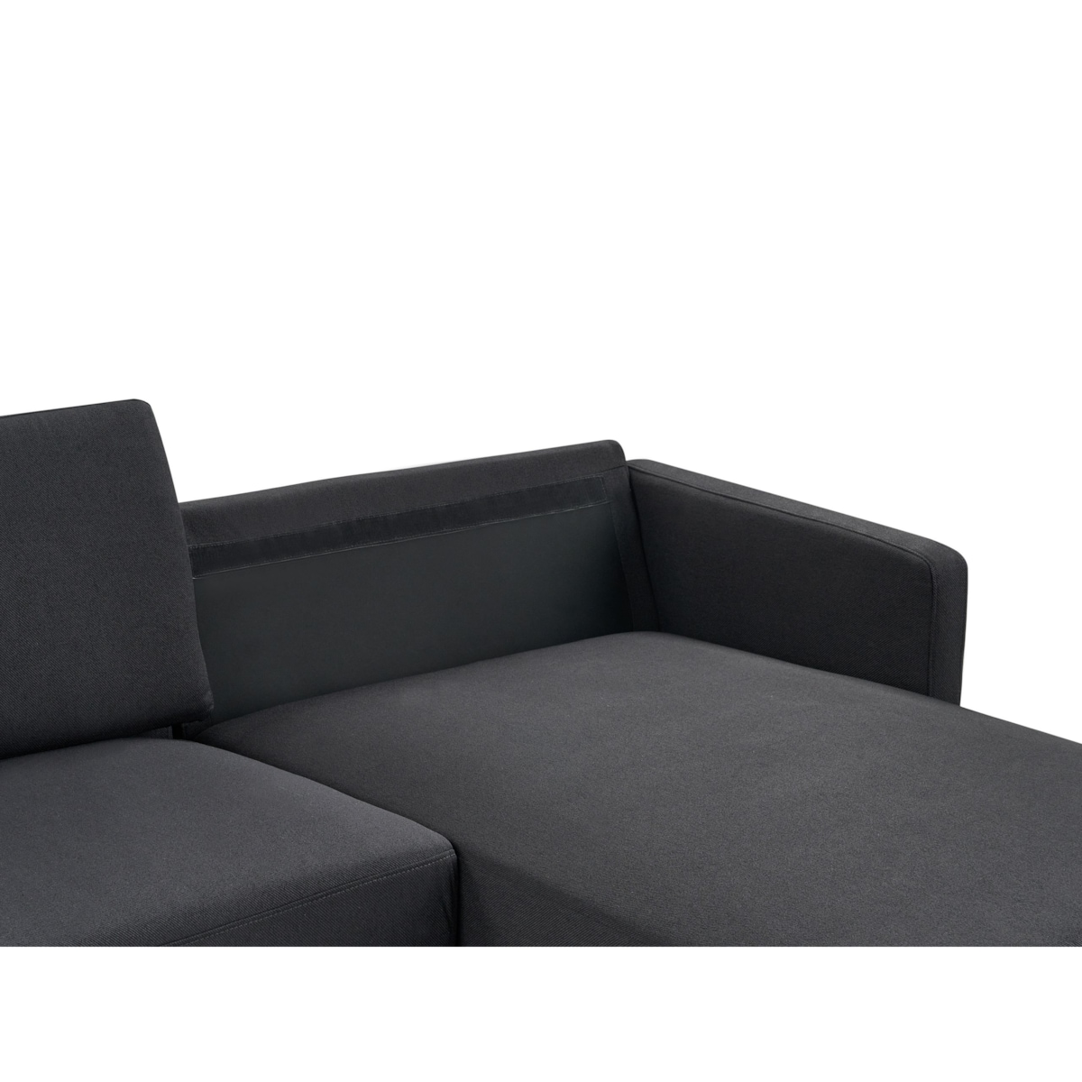 Sofa narożna lewostronna BREDA Czarny 2-osobowa Lewostronny