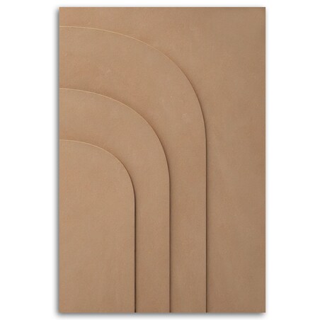 Feeby Obraz, Geometryczny Relief Beżowy 60x90