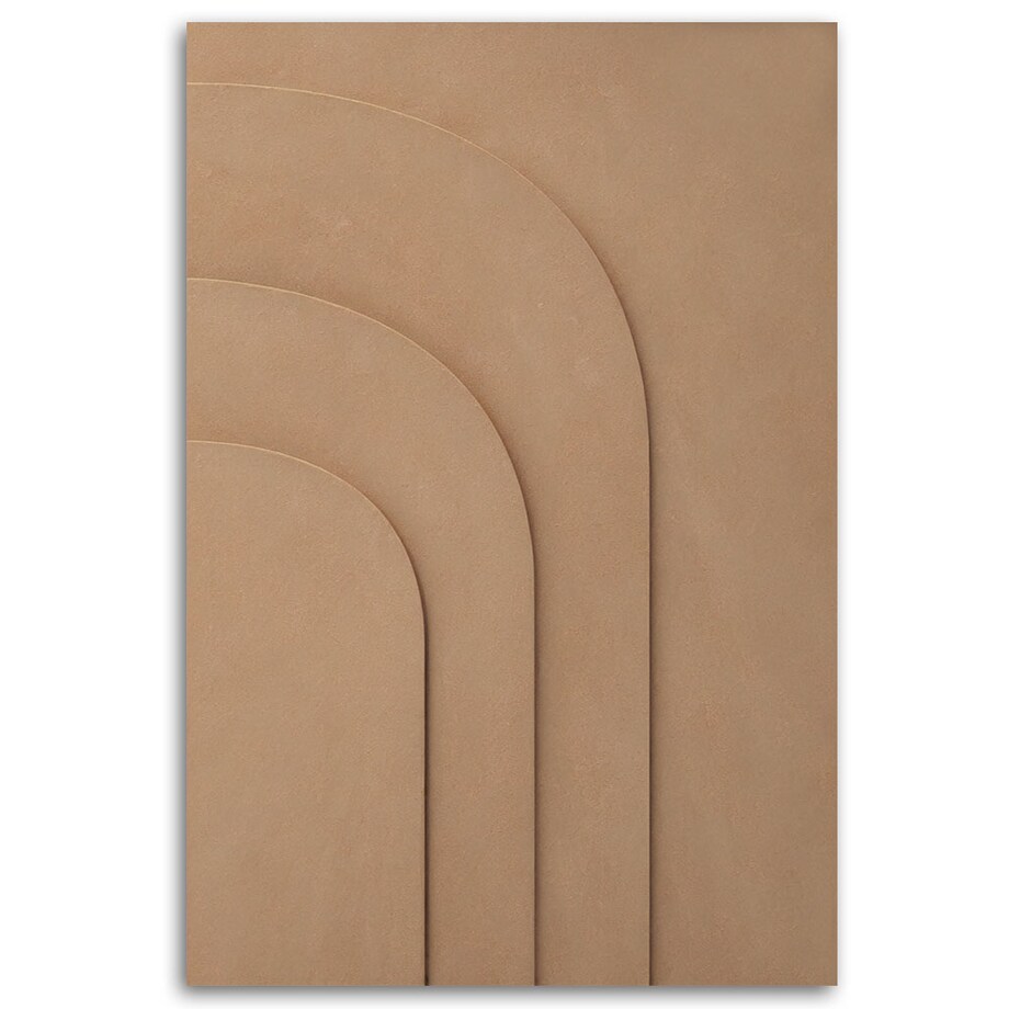 Feeby Obraz, Geometryczny Relief Beżowy 60x90