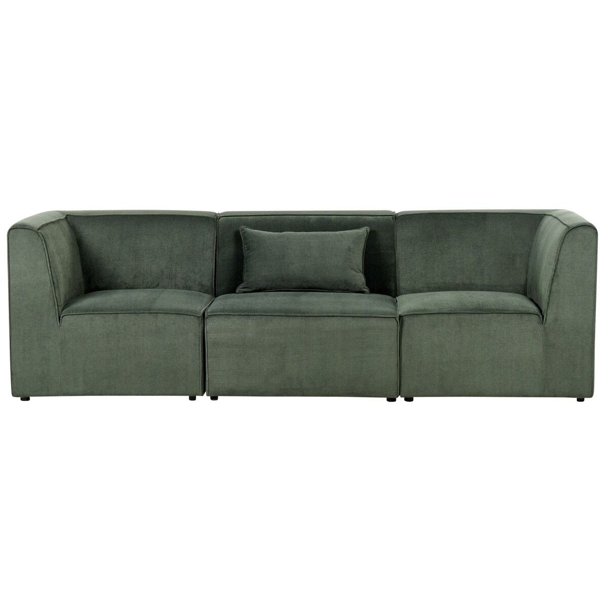 Sofa modułowa dla 3 osób LEMVIG Sztruks Ciemnozielony