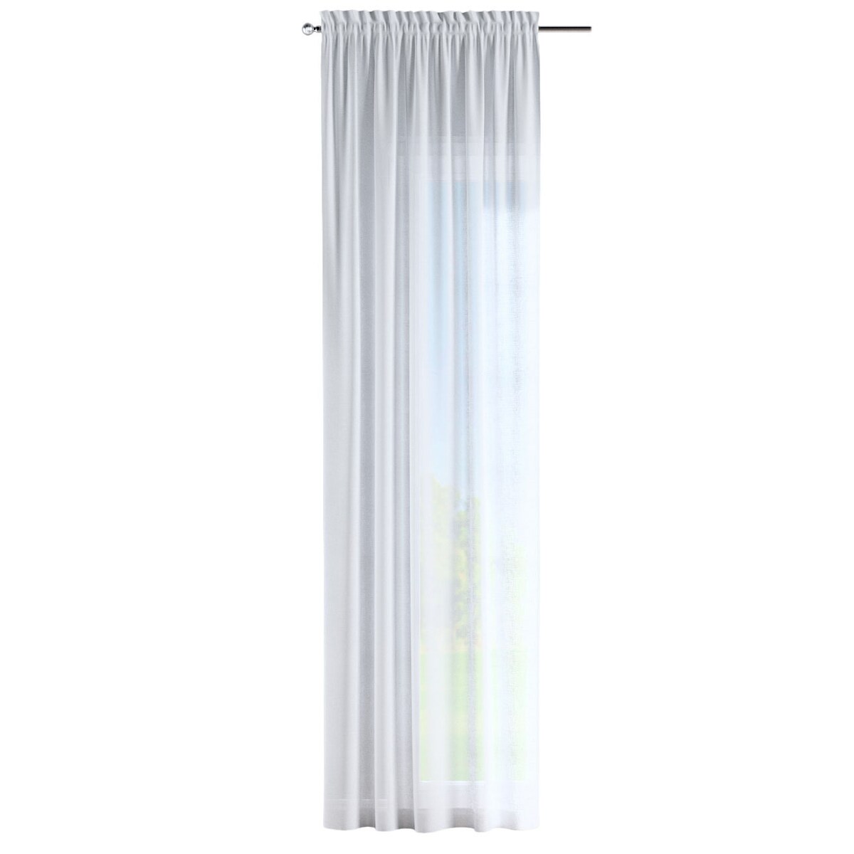 Zasłona na kanale z grzywką 1 szt. 130x245 prześwitująca biała