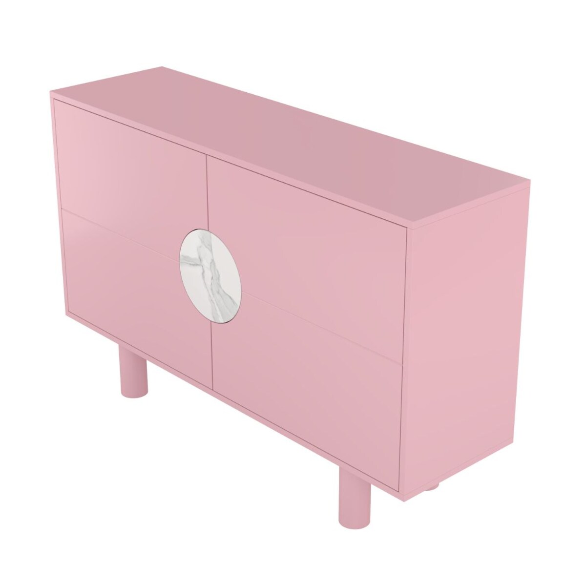 Nowoczesna komoda z marmurem Dancan ZOE 2D / kolor pudrowy róż / szer. 140 cm