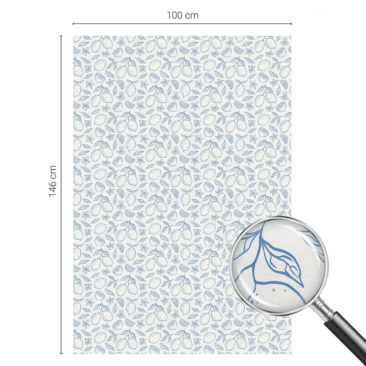 Okleina na okno chroniąca prywatność - Dekoracyjny motyw cytryn w stylu klasycznym - 100x146 cm