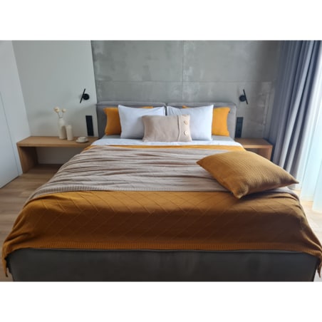 Narzuta romby musztardowa, 220 x 240 cm, La Manta