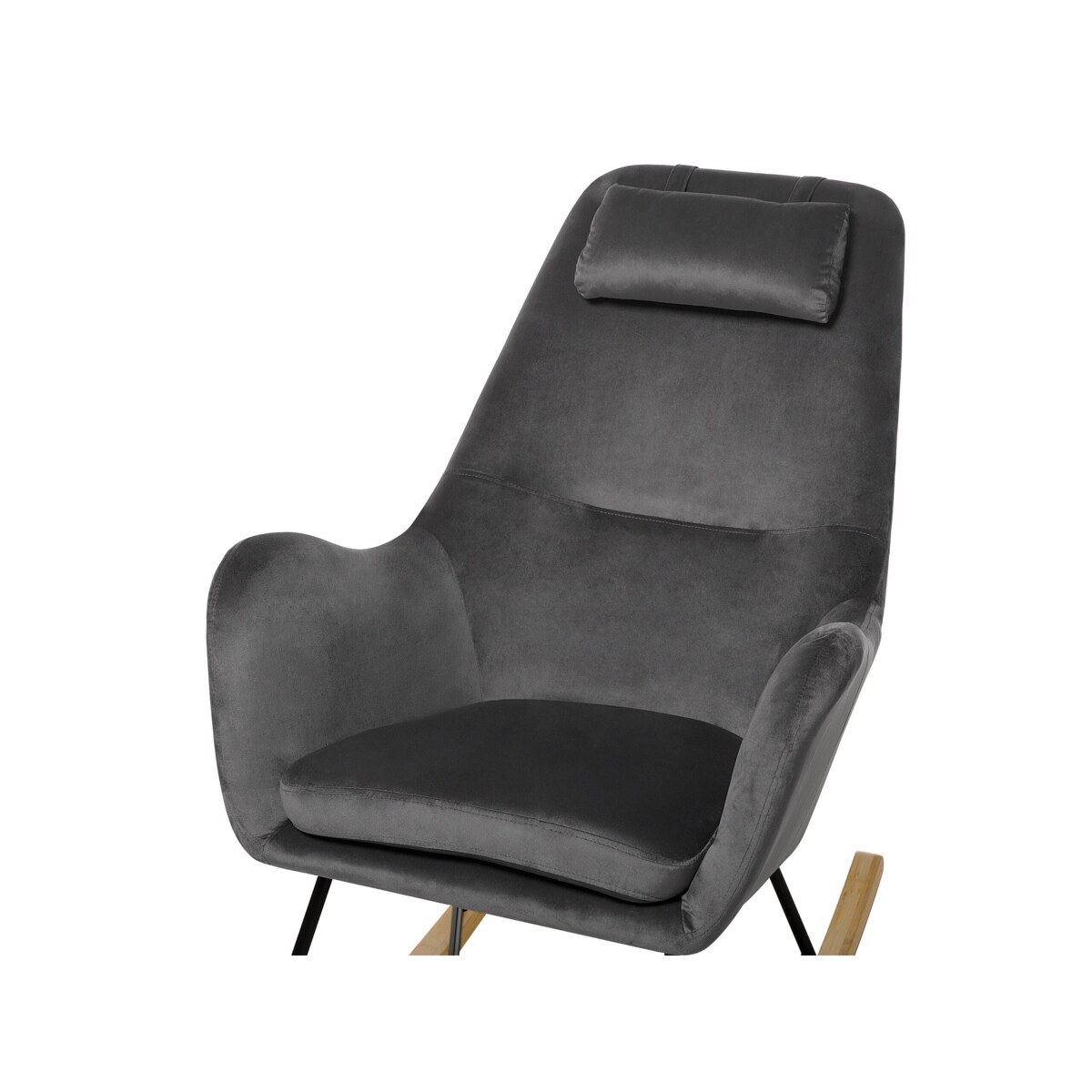 Fotel bujany welurowy szary ARRIE