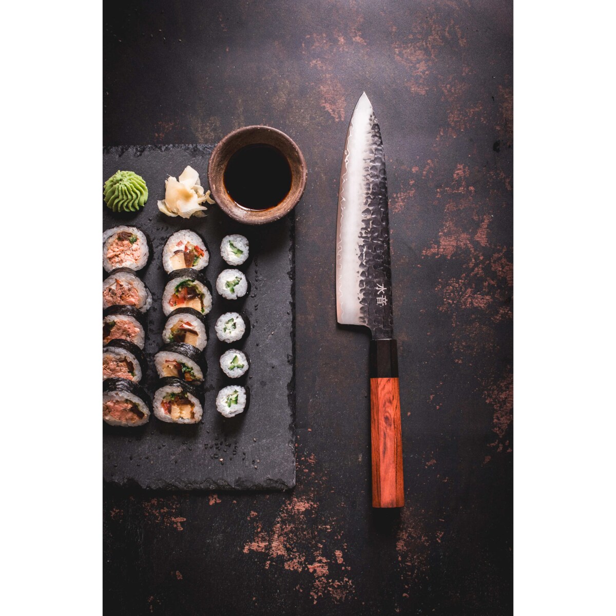 Japoński nóż szefa kuchni Mizuoto w pudełku prezentowym Stal wysokowęglowa AUS-10 Profesjonalny nóż