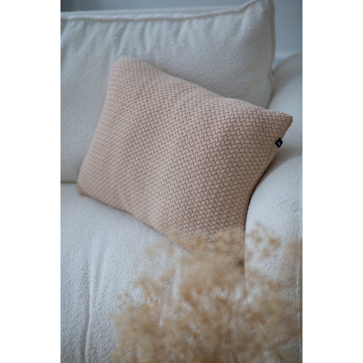 Poszewka rustykalna podłużna beżowa, 40 x 60 cm, La Manta