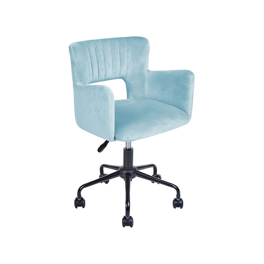 Krzesło biurowe regulowane welurowe jasnoniebieskie SANILAC