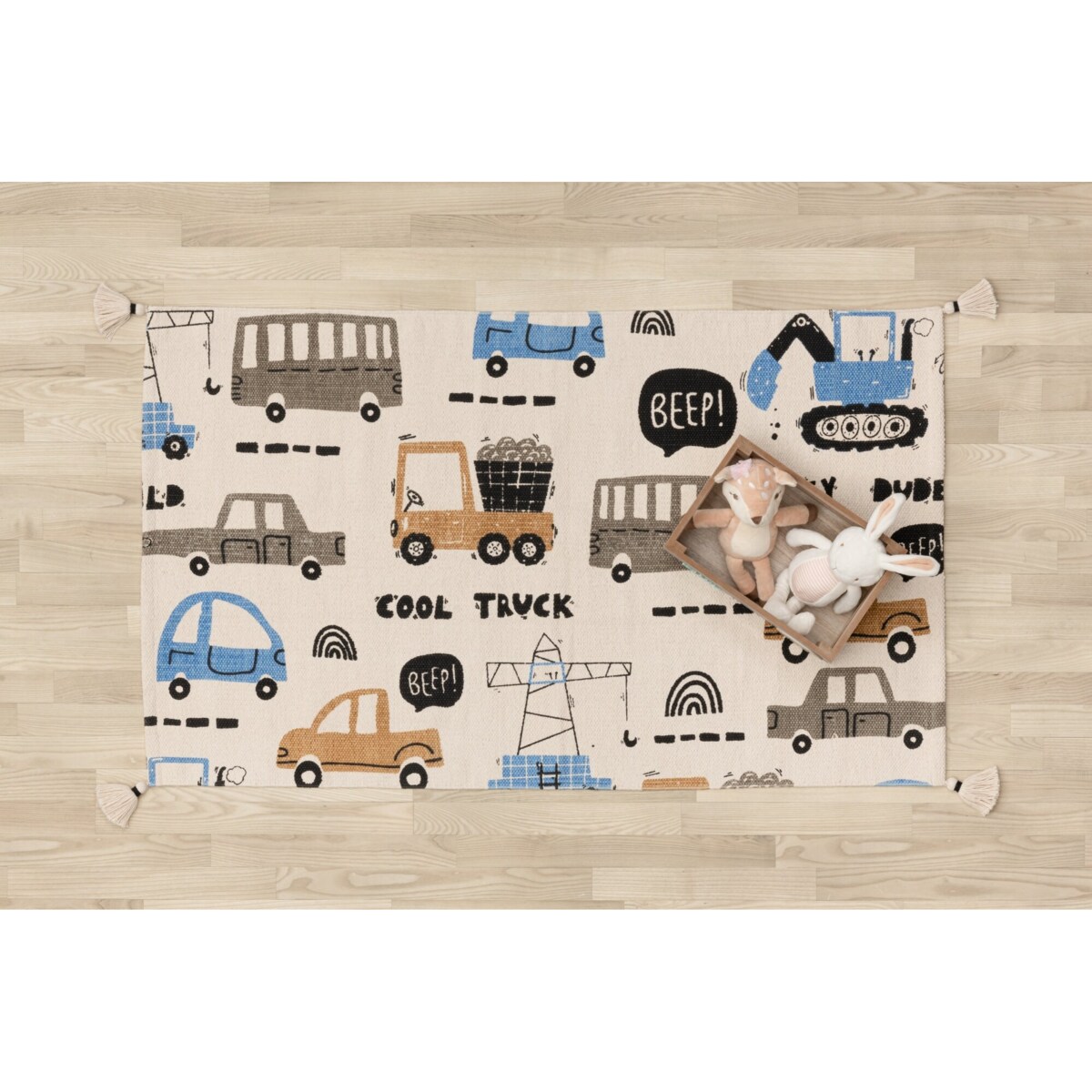 Dywan bawełniany w ciężarówki, 70 x 120 cm