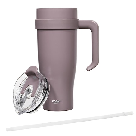 KUBEK TERMICZNY Miami 1,2L fioletowy ze słomką i rączką