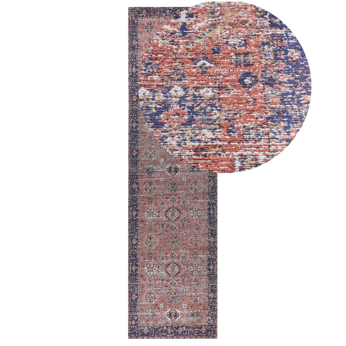 Dywan bawełniany 80 x 300 cm czerwono-niebieski KURIN