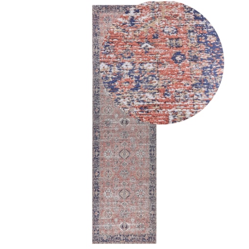 Dywan bawełniany 80 x 300 cm czerwono-niebieski KURIN