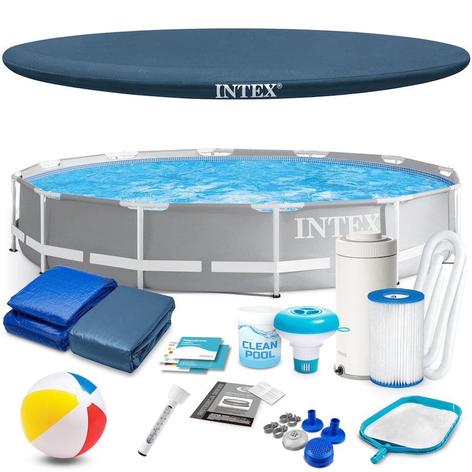 Basen ogrodowy stelażowy Intex 366x76 zestaw 16w1