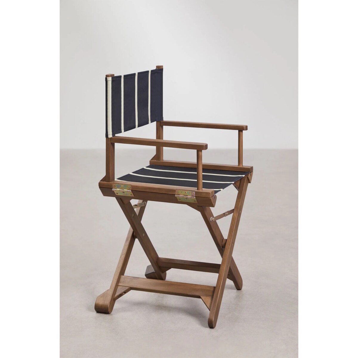 Krzesło reżyserskie składane, akacja, Reggia, granatowo-beżowe