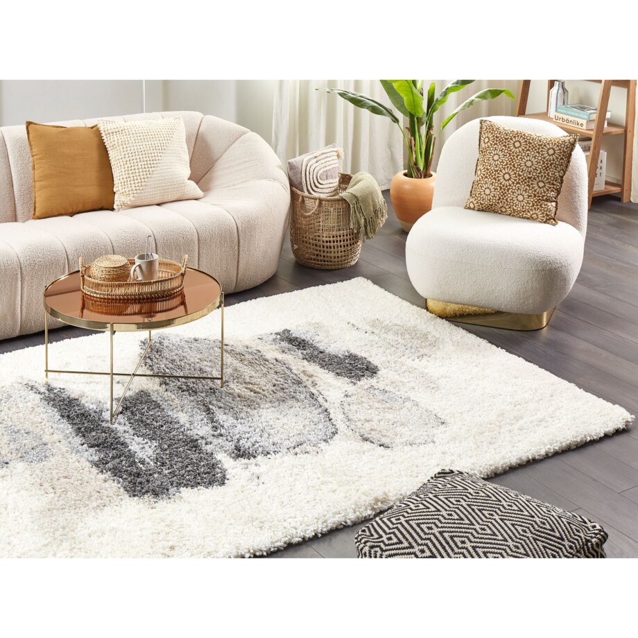 Dywan Shaggy 200 x 300 cm biało-szary MASIS