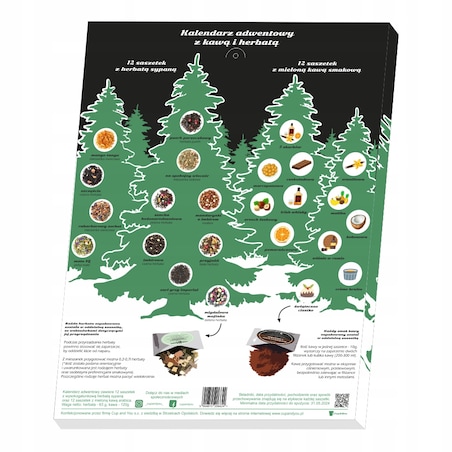 KALENDARZ ADWENTOWY Z KAWĄ I HERBATĄ 2025 - 24 RÓŻNE SMAKI NA KAŻDY DZIEŃ - PREZENT UPOMINEK NA ŚWIĘTA MIKOŁAJA DLA KOBIETY MĘŻCZYZNY FACETA