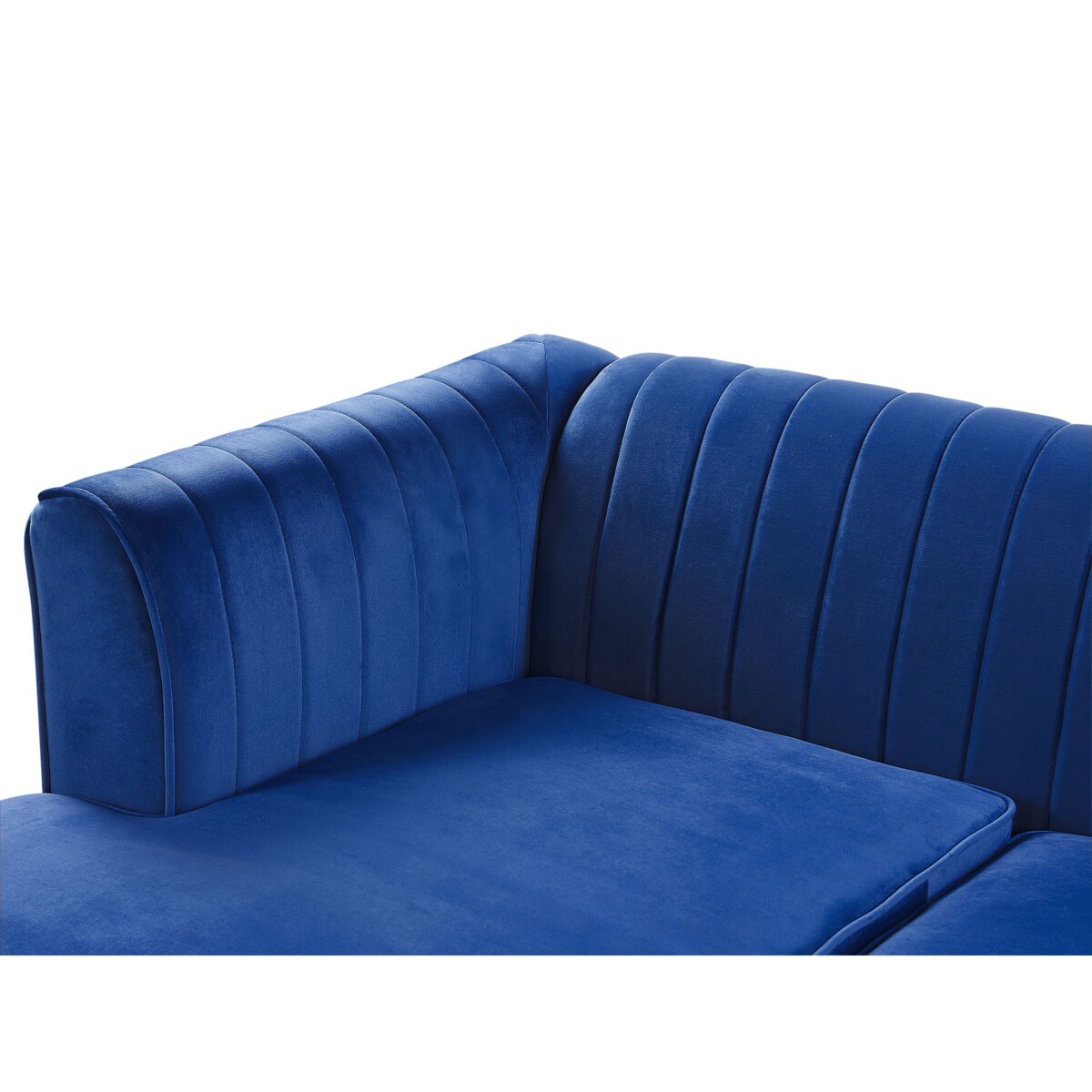 Narożnik welurowy prawostronny niebieski TIMRA