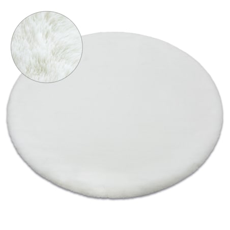 Dywan BUNNY koło biały IMITACJA FUTRA koło 120 cm
