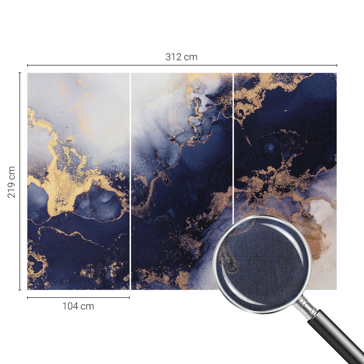 Fototapeta samoprzylepna 312x219 cm - Granatowe fale, tapeta ścienna granatowa