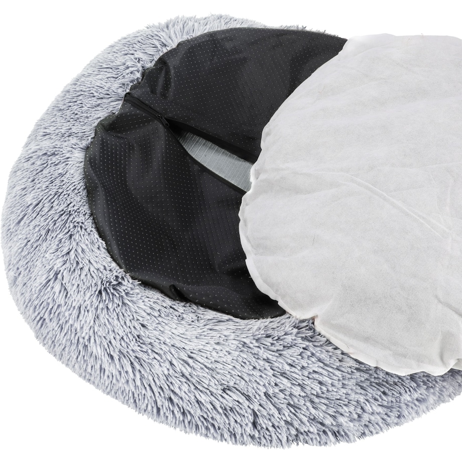 Pluszowe okrągłe legowisko 60x60 szare