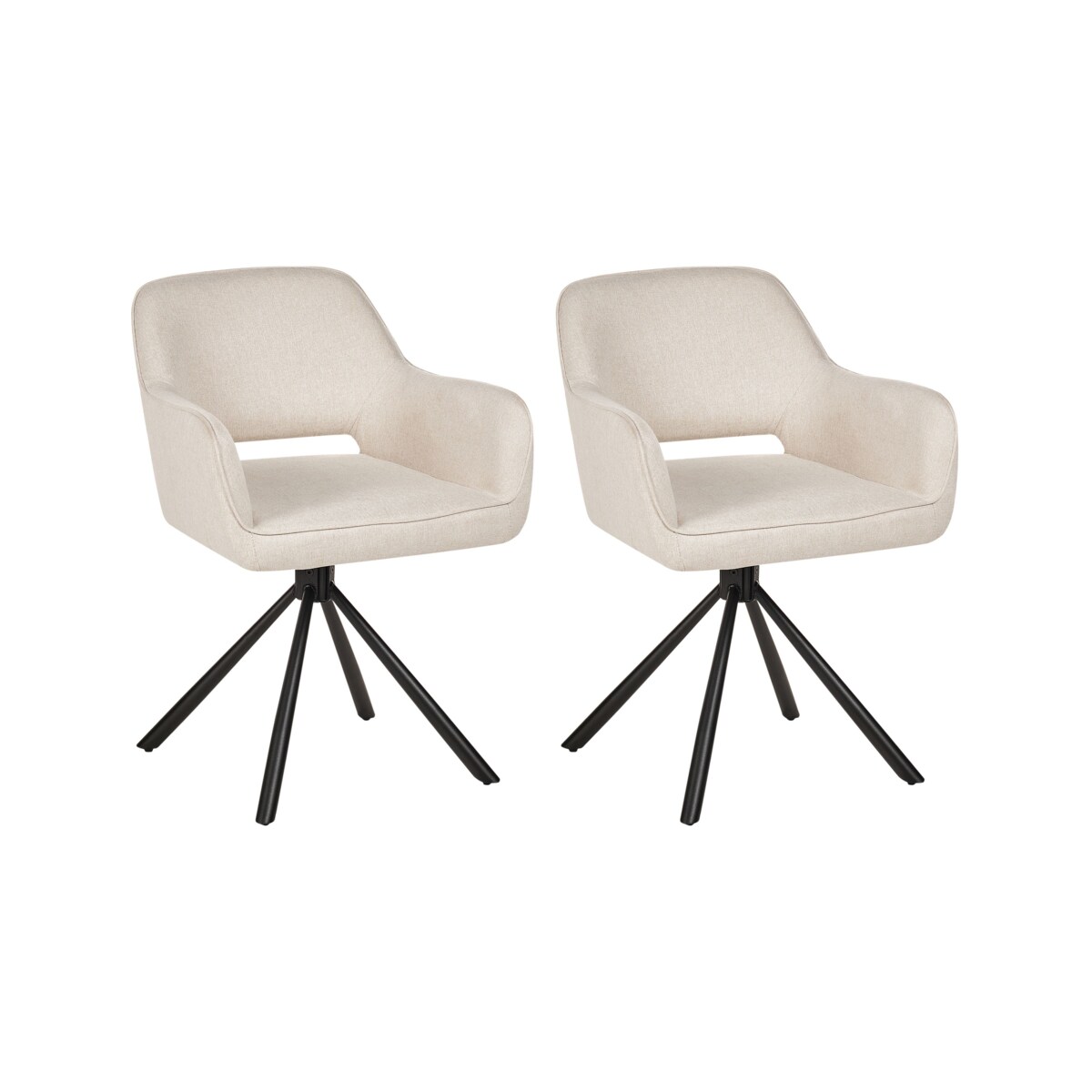 Zestaw 2 krzeseł do jadalni LOURES Tkanina Jasnobeżowy