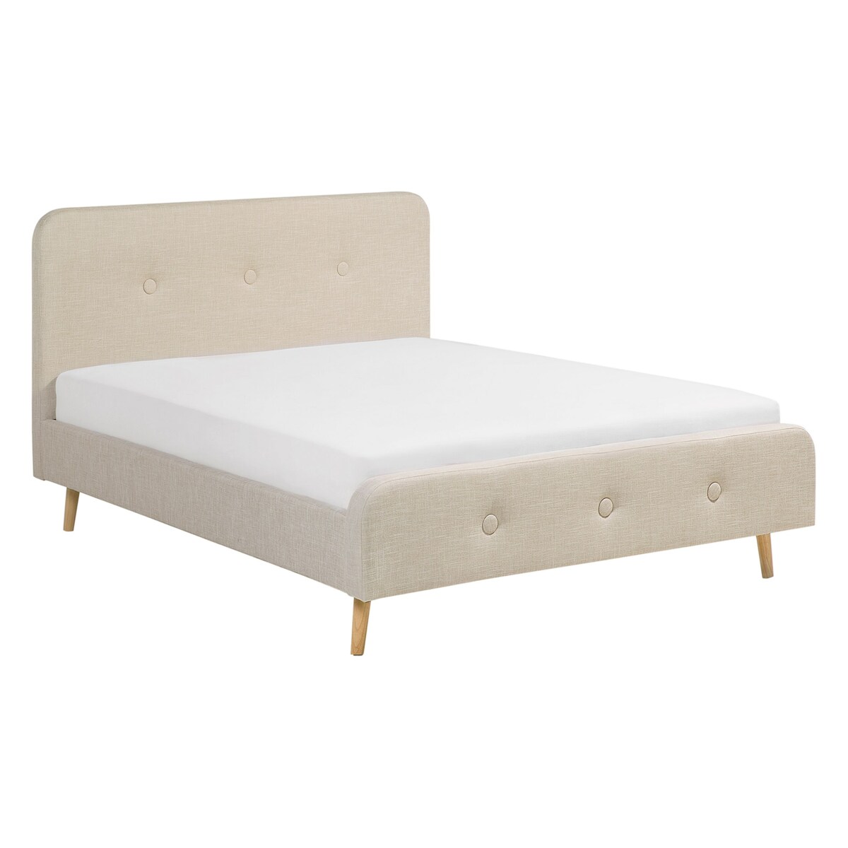 Łóżko tapicerowane 140 x 200 cm beżowe RENNES