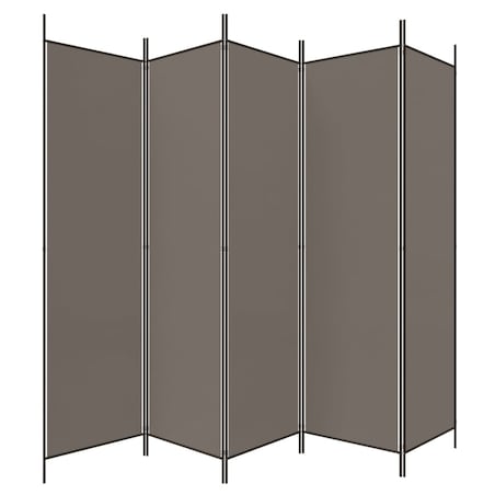 vidaXL Parawan 5-panelowy, antracytowy, 250x200 cm, tkanina