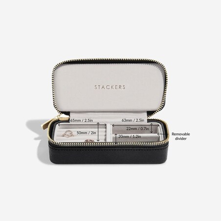 Pudełko podróżne na biżuterię Travel Medium Stackers velvet czarne
