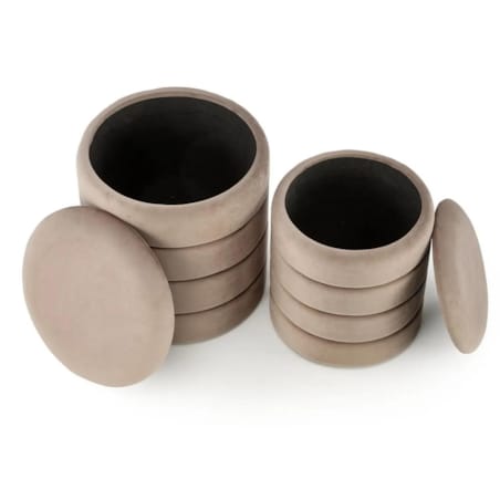 Zestaw puf PACHO VELVET beżowe ze schowkiem