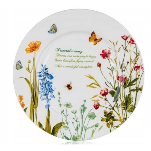 talerz deserowy KWIATY łąka 19cm na desery ciasta prezent dzień mamy