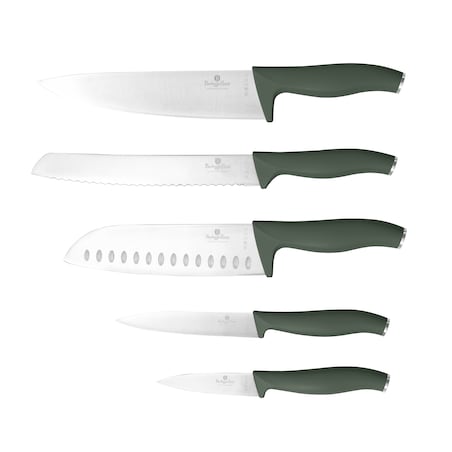 Zestaw noży w bambusowym stojaku 5 el. BerlingerHaus Matte Green Collection BH-2757