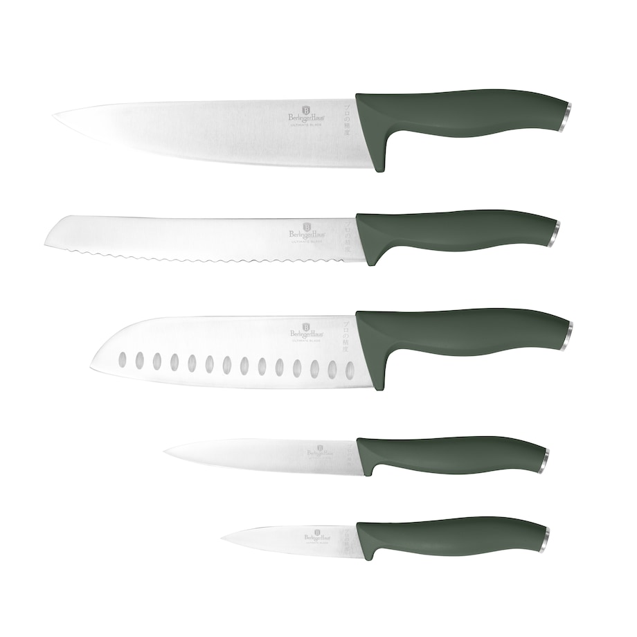 Zestaw noży w bambusowym stojaku 5 el. BerlingerHaus Matte Green Collection BH-2757