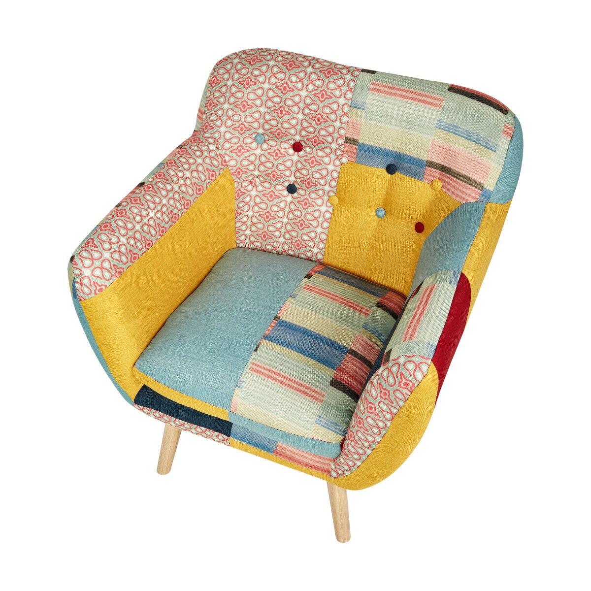 Fotel patchwork wielokolorowy MELBY