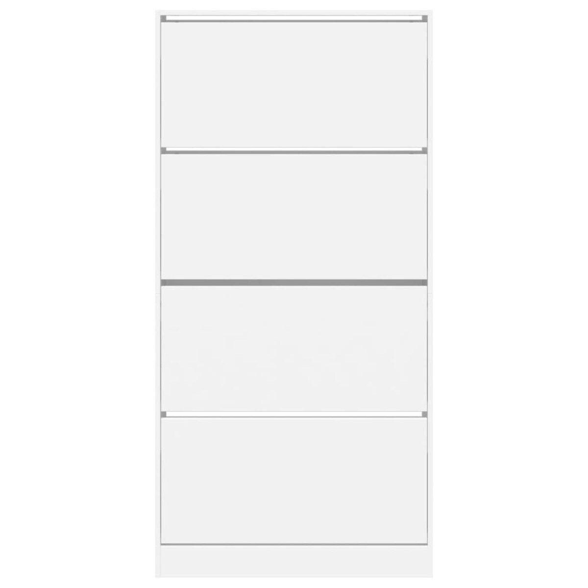 vidaXL Szafka na buty z 4 uchylanymi szufladami, biała, 80x21x163,5 cm